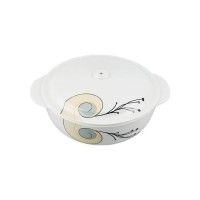 Customized melamine round plastic white dinner bowl whit lid