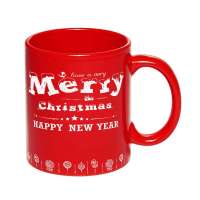 11oz happy new year custom red ceramic mug for christmas