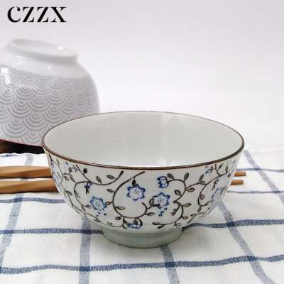 Cheap handmade vintage printed design soup ceramic porcelain bowl