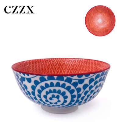 Microwavable color serving tableware custom printed ceramic bowls