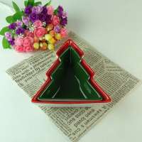 Christmas decorative plate ceramic Christmas tree shaped plates