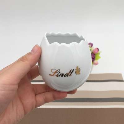 2018 fashion egg shaped ceramic pudding cake mould with customized design